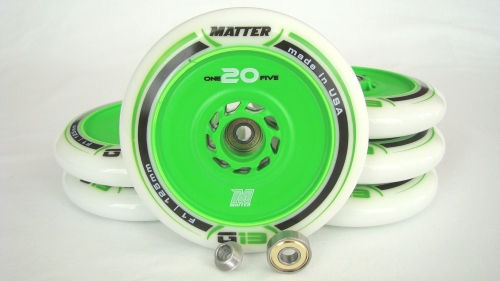 Wettkampfrollen Straße: Matter One20Five G13 TR3 F1 125 mm | neue XTR Keramik Ultra Speed Kugellager | Standard-Spacer | Gesamtgewicht: 1249 g*